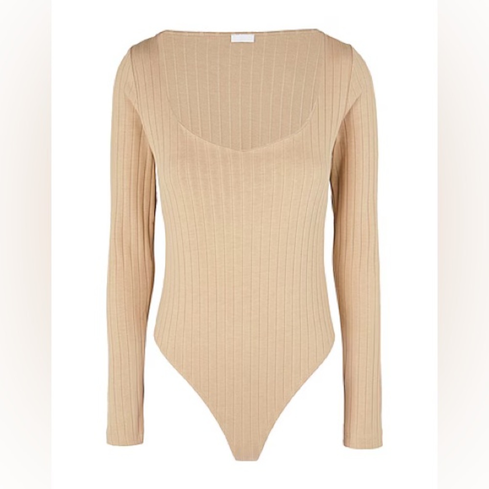 8 by YOOX ORGANIC COTTON L/SLEEVE SWEETHEART NECKLINE THONG BODYSUIT